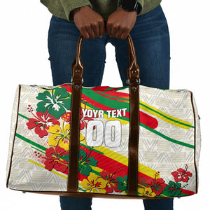 Personalized Ghana Football Travel Bag Soccer Player Kick - Floral Hibiscus
