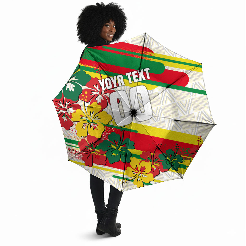 Personalized Ghana Football Umbrella Soccer Player Kick - Floral Hibiscus