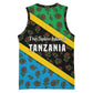 Tanzania Spice Island Basketball Jersey with Clove Leaf Pattern and National Flag Colors TS04
