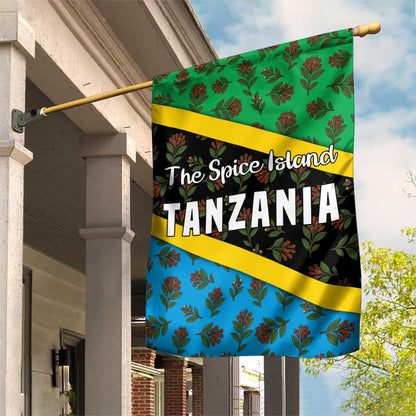 Tanzania Spice Island Garden Flag with Clove Leaf Pattern and National Flag Colors