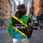 Tanzania Spice Island Hoodie with Clove Leaf Pattern and National Flag Colors