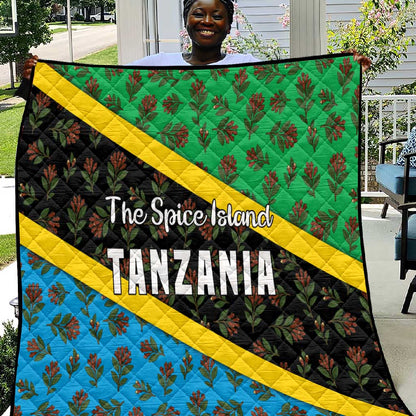 Tanzania Spice Island Quilt with Clove Leaf Pattern and National Flag Colors
