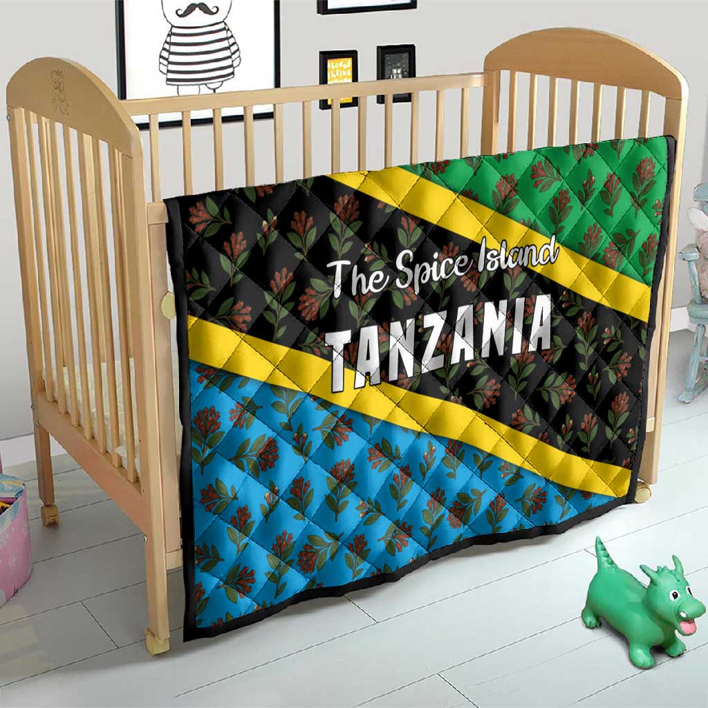 Tanzania Spice Island Quilt with Clove Leaf Pattern and National Flag Colors