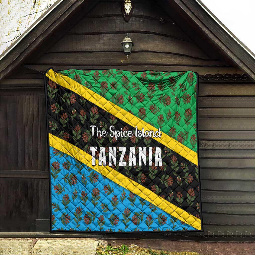 Tanzania Spice Island Quilt with Clove Leaf Pattern and National Flag Colors