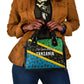 Tanzania Spice Island Shoulder Handbag with Clove Leaf Pattern and National Flag Colors
