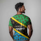 Tanzania Spice Island T shirt with Clove Leaf Pattern and National Flag Colors