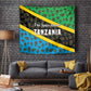 Tanzania Spice Island Tapestry with Clove Leaf Pattern and National Flag Colors