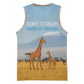 Tanzania Safari Giraffe Basketball Jersey - Tribal Patterns and Mount Kilimanjaro Scene TS04