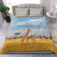 Tanzania Safari Giraffe Bedding Set - Tribal Patterns and Mount Kilimanjaro Scene