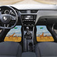 Tanzania Safari Giraffe Car Mats - Tribal Patterns and Mount Kilimanjaro Scene