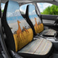 Tanzania Safari Giraffe Car Seat Cover - Tribal Patterns and Mount Kilimanjaro Scene