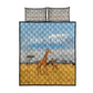 Tanzania Safari Giraffe Quilt Bed Set - Tribal Patterns and Mount Kilimanjaro Scene