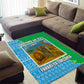 Tanzania Wildlife Area Rug - Tribal Print and Mount Kilimanjaro Safari Scene