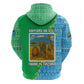 Tanzania Wildlife Hoodie - Tribal Print and Mount Kilimanjaro Safari Scene