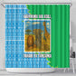 Tanzania Wildlife Shower Curtain - Tribal Print and Mount Kilimanjaro Safari Scene