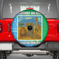 Tanzania Wildlife Spare Tire Cover - Tribal Print and Mount Kilimanjaro Safari Scene