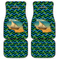 Tanzania Coastal Life Car Mats - Swahili Dhow Boat and Tribal Pattern