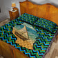 Tanzania Coastal Life Quilt Bed Set - Swahili Dhow Boat and Tribal Pattern