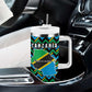 Tanzania Coastal Life Tumbler With Handle - Swahili Dhow Boat and Tribal Pattern