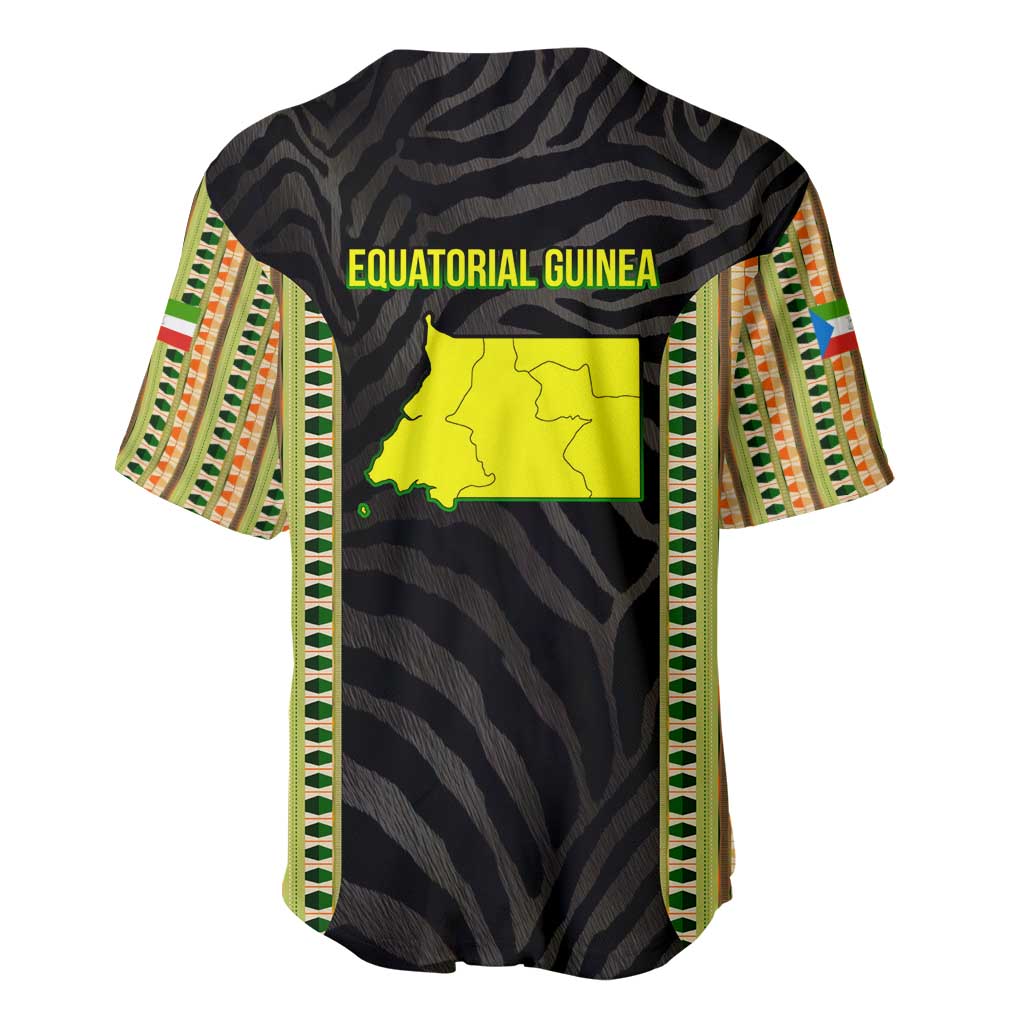 Equatorial Guinea Heritage Baseball Jersey - National Emblem and Tribal Zebra Print