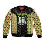 Equatorial Guinea Heritage Bomber Jacket - National Emblem and Tribal Zebra Print