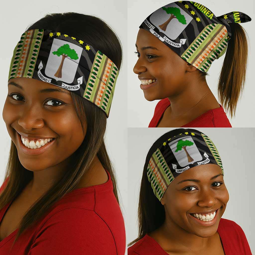 Equatorial Guinea Heritage Neck Gaiter - National Emblem and Tribal Zebra Print TS04