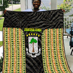 Equatorial Guinea Heritage Quilt - National Emblem and Tribal Zebra Print
