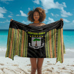 Equatorial Guinea Heritage Sarong - National Emblem and Tribal Zebra Print