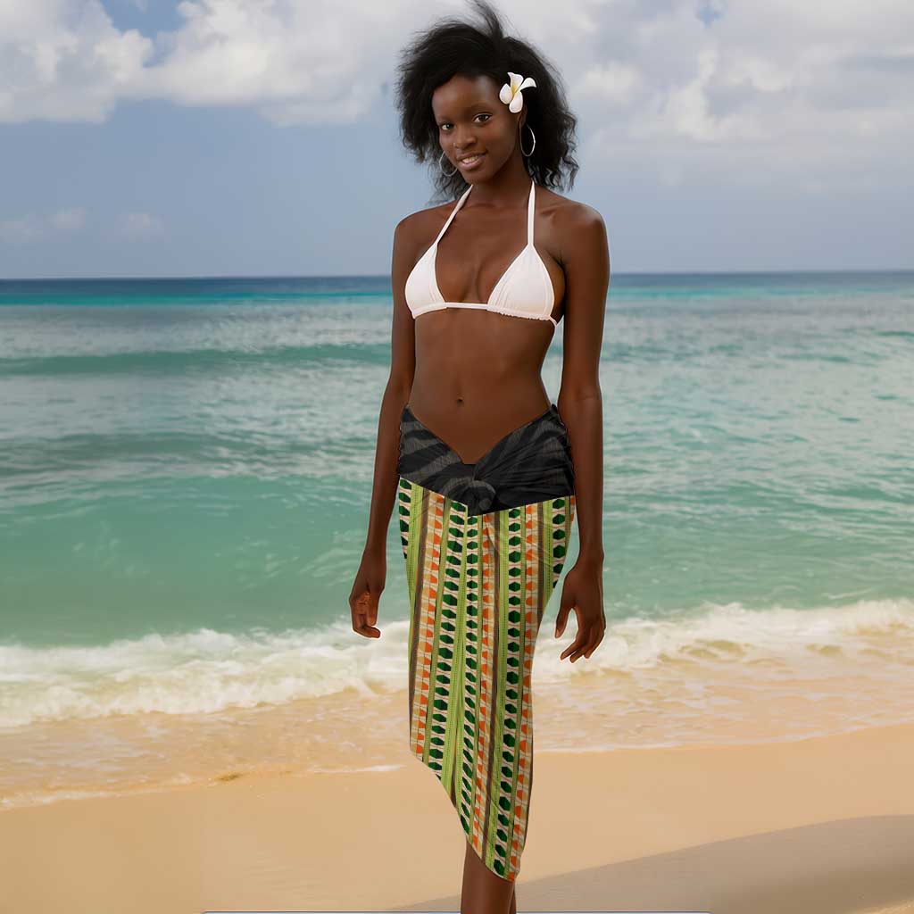 Equatorial Guinea Heritage Sarong - National Emblem and Tribal Zebra Print
