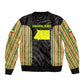 Equatorial Guinea Heritage Sleeve Zip Bomber Jacket - National Emblem and Tribal Zebra Print
