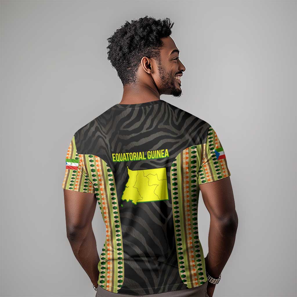 Equatorial Guinea Heritage T shirt - National Emblem and Tribal Zebra Print