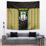 Equatorial Guinea Heritage Tapestry - National Emblem and Tribal Zebra Print