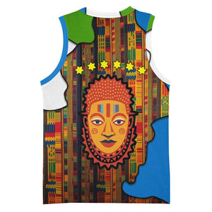 Equatorial Guinea Kente Basketball Jersey - Tribal Mask and National Coat of Arms TS04