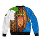 Equatorial Guinea Kente Bomber Jacket - Tribal Mask and National Coat of Arms