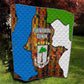 Equatorial Guinea Kente Quilt - Tribal Mask and National Coat of Arms