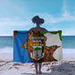 Equatorial Guinea Kente Sarong - Tribal Mask and National Coat of Arms