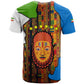 Equatorial Guinea Kente T shirt - Tribal Mask and National Coat of Arms