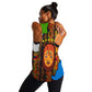 Equatorial Guinea Kente Women Racerback Tank - Tribal Mask and National Coat of Arms