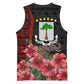 Equatorial Guinea Elephant Basketball Jersey - Hibiscus Flowers and Tribal Patterns TS04