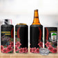 Equatorial Guinea Elephant 4 in 1 Can Cooler Tumbler - Hibiscus Flowers and Tribal Patterns