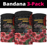 Equatorial Guinea Elephant Neck Gaiter - Hibiscus Flowers and Tribal Patterns TS04