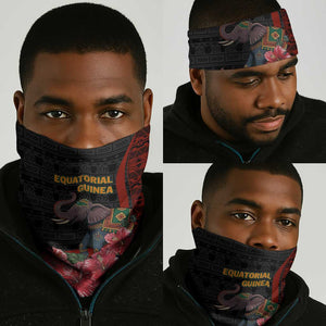 Equatorial Guinea Elephant Neck Gaiter - Hibiscus Flowers and Tribal Patterns TS04