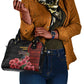 Equatorial Guinea Elephant Shoulder Handbag - Hibiscus Flowers and Tribal Patterns