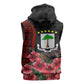 Equatorial Guinea Elephant Sleeveless Zip Hoodie - Hibiscus Flowers and Tribal Patterns - African Pride