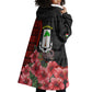Equatorial Guinea Elephant Wearable Blanket Hoodie - Hibiscus Flowers and Tribal Patterns