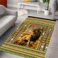 Equatorial Guinea Area Rug - Lion Print and Traditional African Kente Patterns