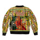 Equatorial Guinea Bomber Jacket - Lion Print and Traditional African Kente Patterns