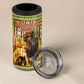 Equatorial Guinea 4 in 1 Can Cooler Tumbler - Lion Print and Traditional African Kente Patterns