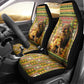 Equatorial Guinea Car Seat Cover - Lion Print and Traditional African Kente Patterns