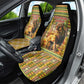 Equatorial Guinea Car Seat Cover - Lion Print and Traditional African Kente Patterns